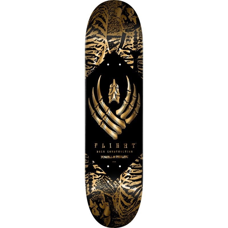 Powell-Peralta Skeleton Gold Foil Flight 244W 8.63" Skateboard Deck