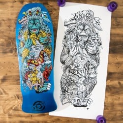 Santa Cruz x Godzilla Kaiju Roskopp 10.125" Old School Skateboard Deck