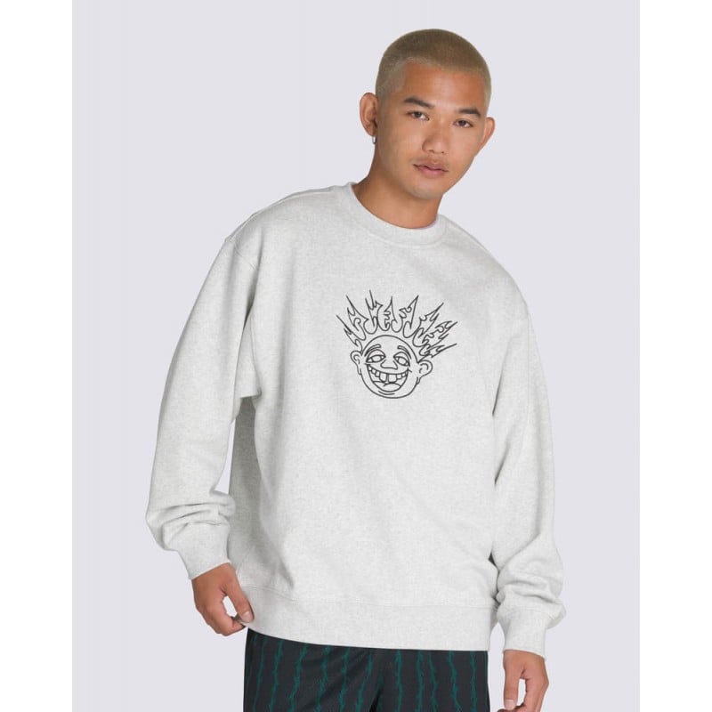 Vans Skate Smile Spike Crewneck Ash Heather