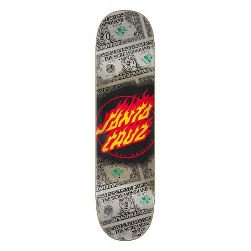 Santa Cruz Dollar Flame Dot 8.0" Skateboard Deck - WF