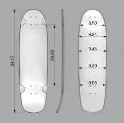 Pantheon Low Tide Bamboo Cruiser 34" Cruiser Longboard Deck