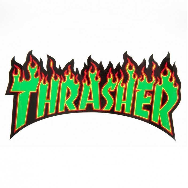 Buy Thrasher Flame Sticker Large at the longboard shop in The Hague ...