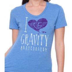 Gravity 'I Heart Gravity' Women's T-shirt- Light Blue