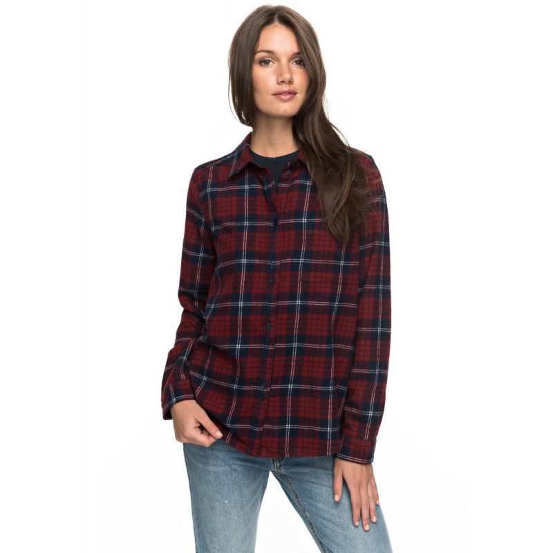 Roxy Heavy Feelings A Dress Scotty Plaid Shirt