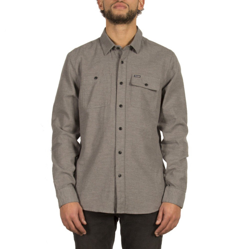 Volcom Hickson Longsleeve Shirt Dark Grey