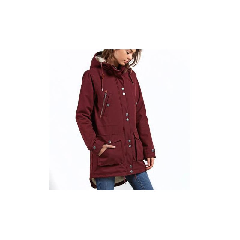 Volcom Walk On By Parka Jacket Burgundy 