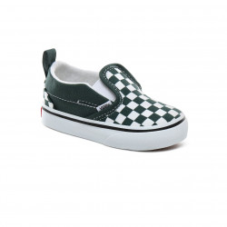 Vans Slip-On V Toddler Scarpe Checkerboard Trekking Green/True White