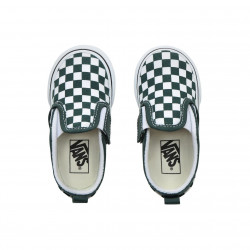 Vans Slip-On V Toddler Scarpe Checkerboard Trekking Green/True White