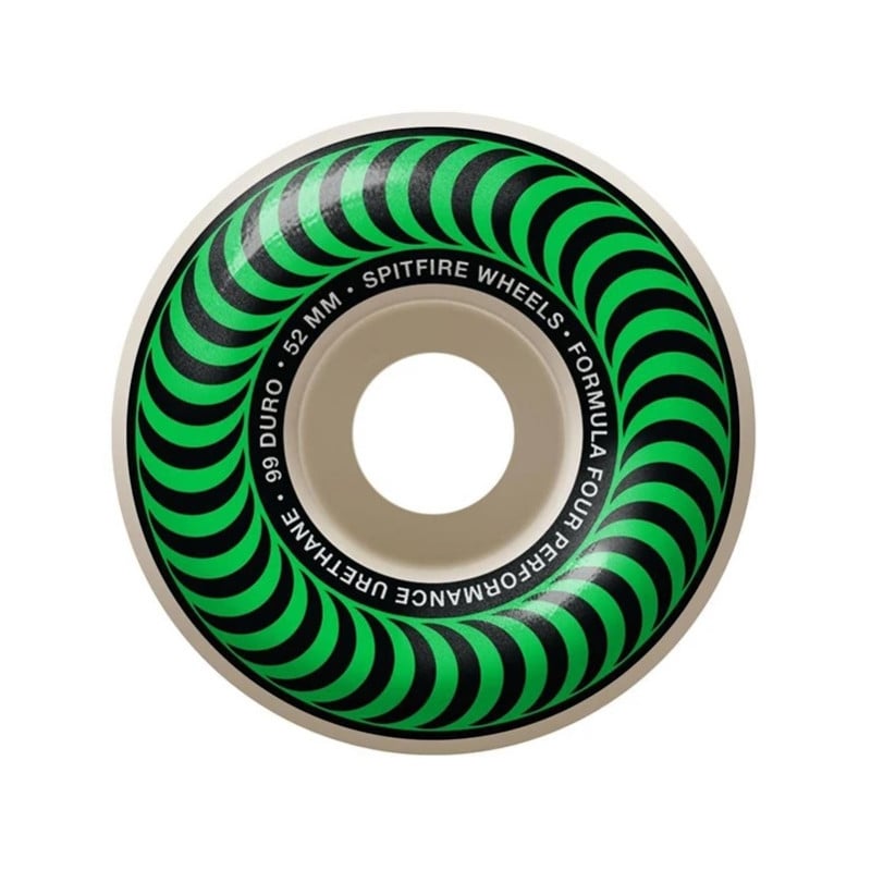 Spitfire Formula Four Classic Green 52mm 99DU Skateboard Ruote