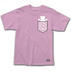 Grizzly Trippy Checkerboard Pocket T-Shirt Pink