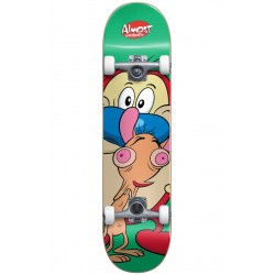 Almost Ren & Stimpy On My Back W/Soft Rollen Green 7.0" Skateboard Complete