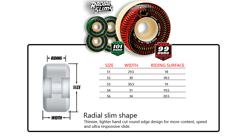 Buy Spitfire Wheels Radial Slim Specs